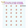 2-8mm Rose Gold Color Ball Earrings Set Minimalist Stud Earring Pink Stainless Steel Jewelry Wholesale Women Bohemia Accessories 3