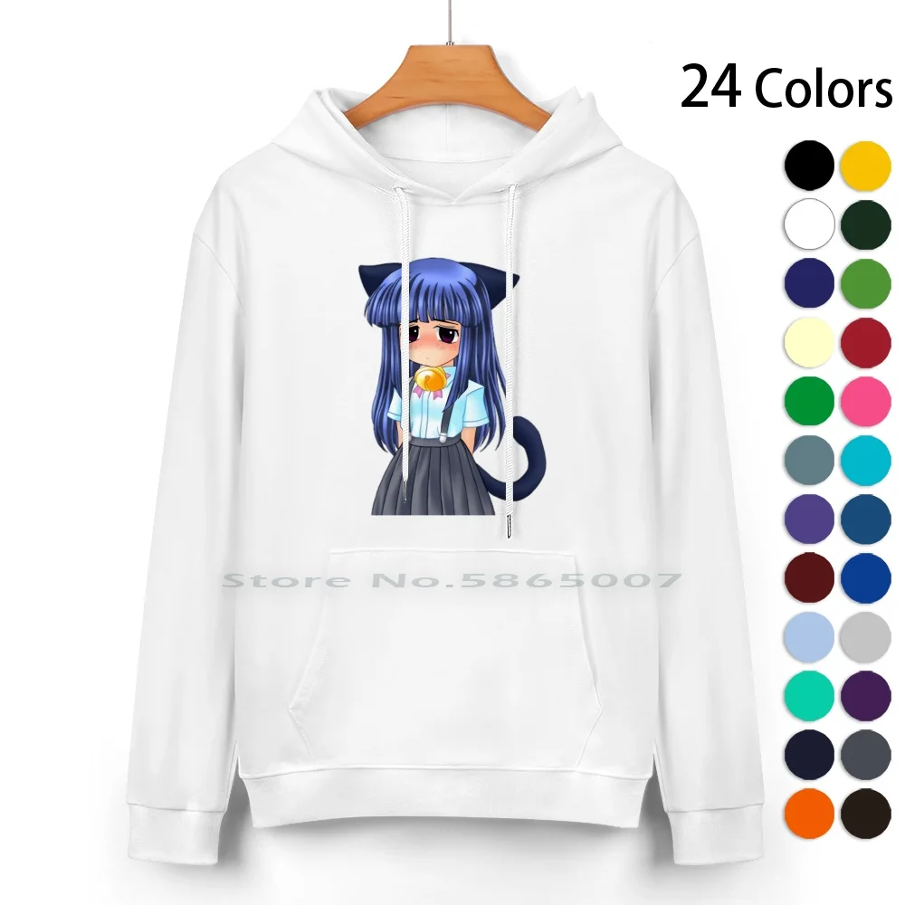 Rika Original Sprite Con Orecchie Di Gatto Felpa Con Cappuccio In Puro Cotone Maglione 24 Colori Rika Furude Higurashi Quando Piangono Neko Furude Rik