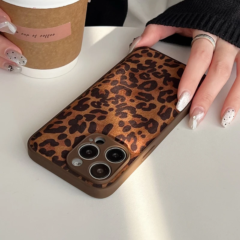 Fashion Leopard Print Leather iPhone Case
