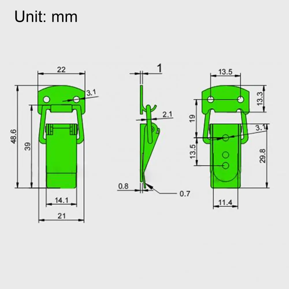 1 Set Tool Bag Locks Anti-rust Stable Portable Stainless Steel Latch Locks Cabinet Box Hasps for Household