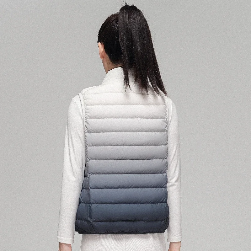 2023 Spring/Autumn New Female Stand Collar Slim Fit Sleeveless Puffer Jacket Women Fashion Gradient Ultra Light Down Vest - 6