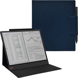 Ultra - Slim Magnetic Case with Stand and Pen Holder, Auto Sleep/Wake for Boox Note Max 13.3 (Cloth Bark Blue)
