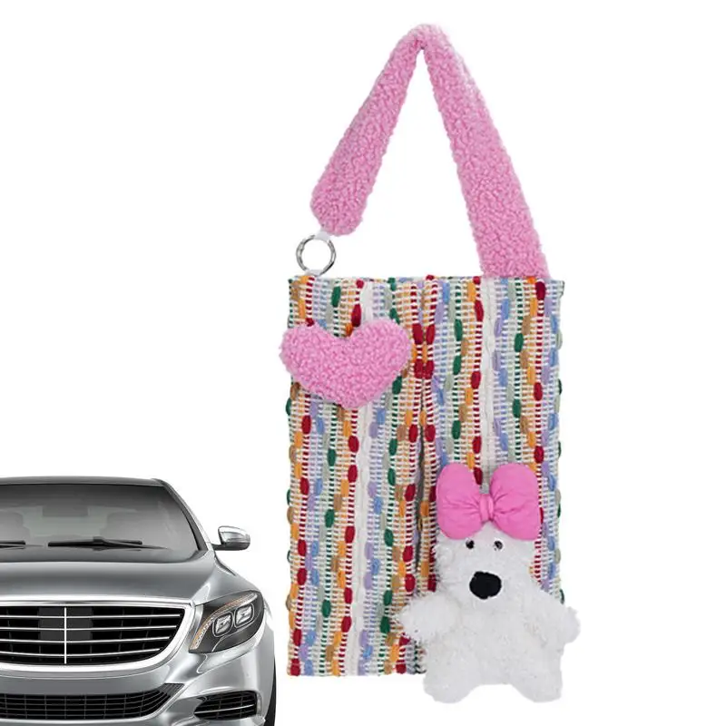 

Car Tissue Box Holder Cute Bear With Heart Car Organizer Backseat Multifunctional Car Organizer Backseat Decorative Tissue Box
