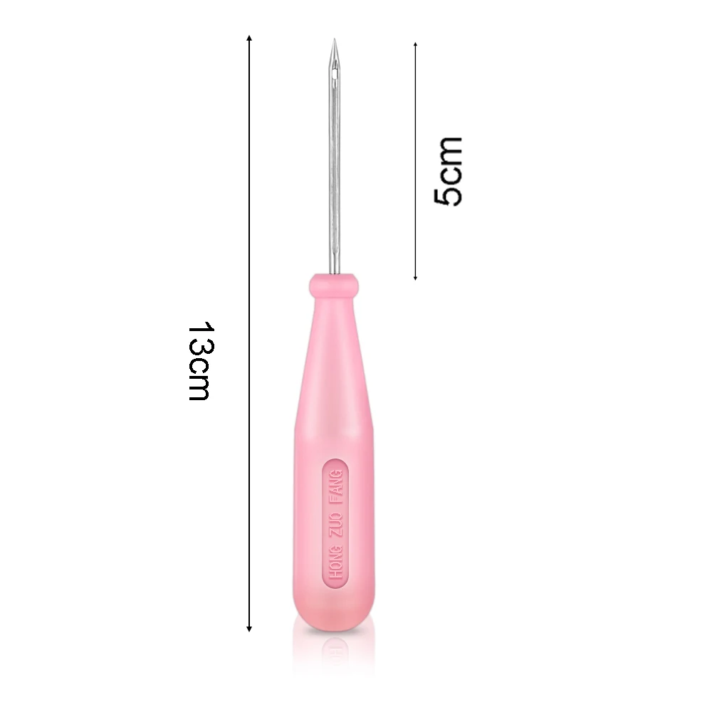 Fashion Canvas Leather Sewing Shoes Plastic Handle Tool Awl Hand Stitching Taper Leathercraft Needle Tool Kit Sewing Supplies