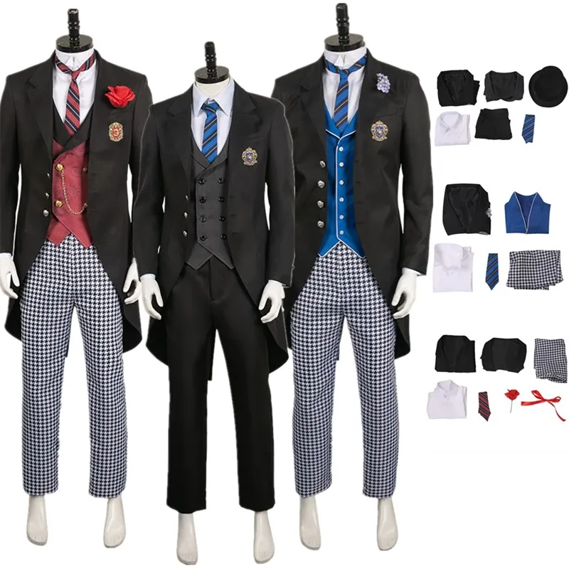 

Anime Black Cos Butler Ciel Cosplay Costume Edoga Redomondo Rorensu Burua Fantasia Uniform Outfits Halloween Carnival Party Suit