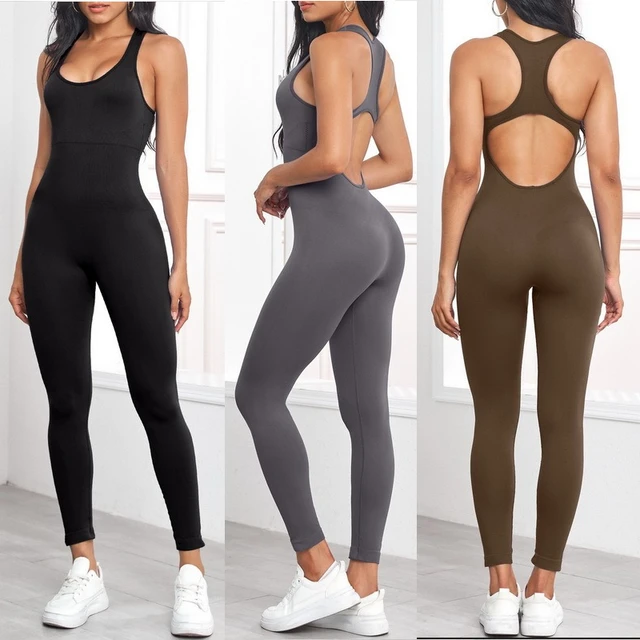 2021 New Gym Clothing One-pieces Sports Suit Female Sexy Bandage Yoga Set  Backless Workout Fitness Sport Wear For Women Bodysuit - Yoga Sets -  AliExpress