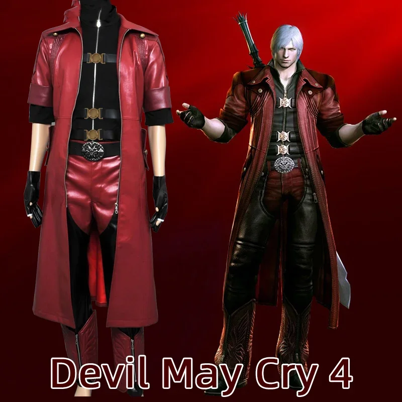

Костюм для косплея Devil May Cry 4 Dante, Мужская одежда для шоу, повседневная кожаная одежда, косплей-костюм из аниме вечерние Uniform Hallowen Play