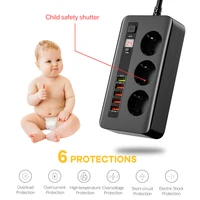 2500W Timer Socket Smart Power Strip Electrical Socket Extension With Switch Home Surge Protector EU Plug 3 AC Outlet 5 USB 2M - Image 4