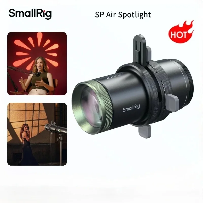 SmallRig 6376 SP 에어 스포트라이트 RF?10C 및 RF?20C 사진용 손전등(스포트라이트 고보 홀더 포함) 10개의 금속 고보 정밀 포커싱 기능