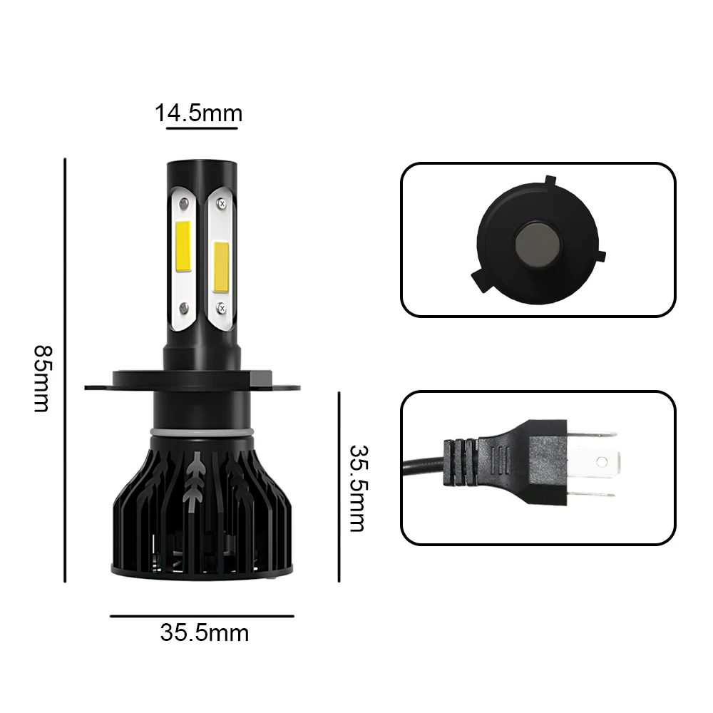 360&deg; LED Headlights H4 Hi/Lo 12000LM / Car Fog Lamps H11 For Nissan Note (E12) 2013 2014 2015 -