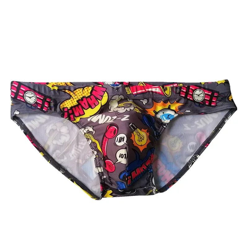 Men Swimwear Swim Bikini Briefs Swimsuits Male Sexy Fashion Beach Board Surf Shorts Swimming Trunks Low Waist Drawstring Summer