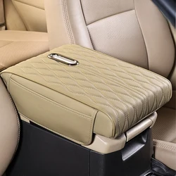 Deluxe Car Armrest Cover with Dual Side Pockets and Built - in Tissue Holder (Beige)