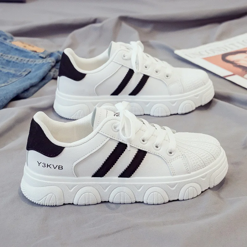 Fashion White Women Chunky Sneakers White Shoes Lace-up Tenis Feminino Zapatos De Mujer Platform Women Casual Shoes Female
