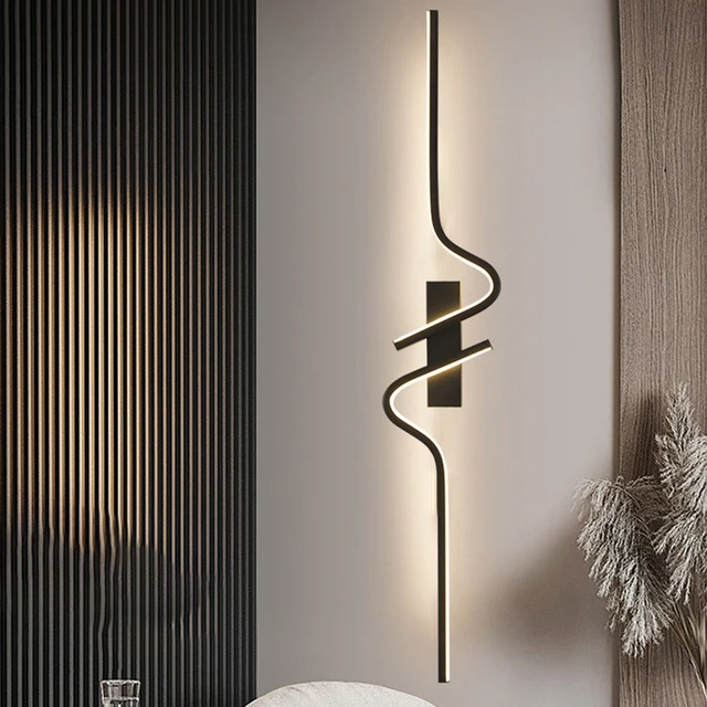 โมเดิร์น Minimalist Strip LED Wall Light ไฟห้องนอนสําหรับข้างเตียง Wall Sconce ไฟ LED ห้องนั่งเล่นโซฟาทีวีพื้นหลังโคมไฟ 1