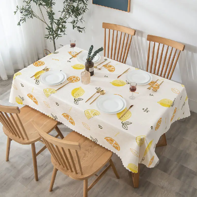 

Oil and waterproof light luxury high sense high temperature can wipe high-end home square table cloth Nordic wind