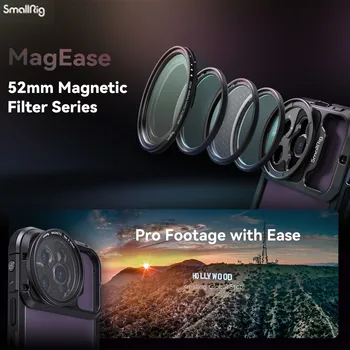 SmallRig MagEase 마그네틱 휴대폰 필터, VND CPL 1/4 블랙 미스트 스타 크로스 필터 어댑터 링, 아이폰 14, 샤오미 12S 울트라용, 52mm