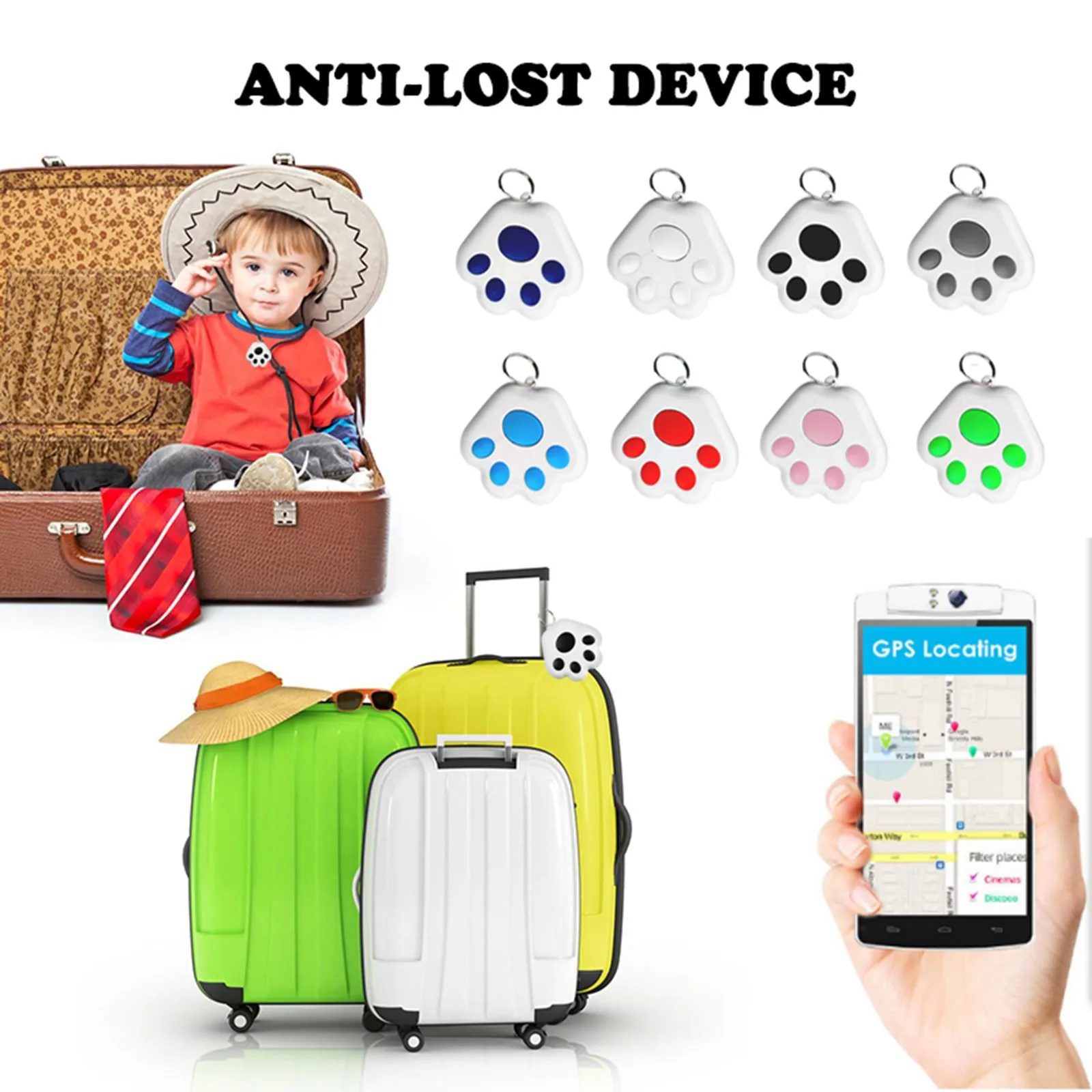 Smart GPS Tracker Bluetooth-compatible Locator Tracer For Pet Dog Cat Kids Car Wallet Smart Tag Anti-Lost Key Ring Accessories gps locator key finder anti lost tracker anti lose tracker item locator anti lost locator key chain locator