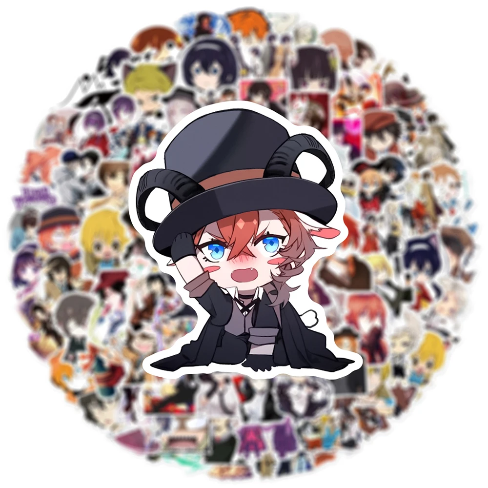 

10/30/50/100PCS Bungo Stray Dogs Cartoon Stickers Toys For Kids Skateboard Phone Laptop Bike Suitcase Funny Decals Graffiti Gift