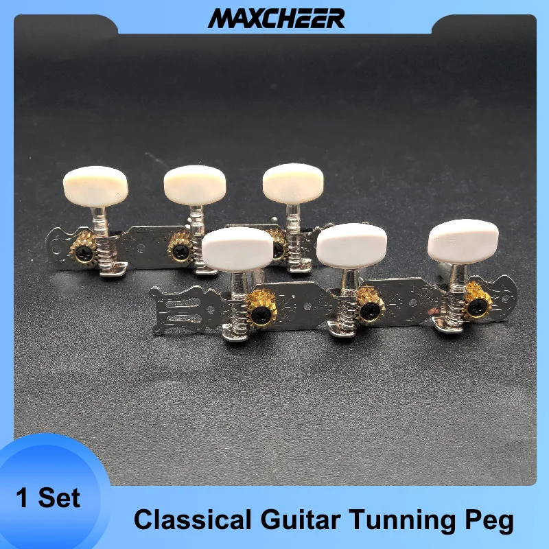 

A Set of 3R3L Classical Guitar Locking String Tuning Pegs Keys Tuners Machine Heads Chrome