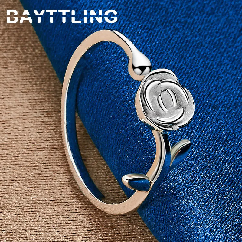

S925 Sterling Silver Exquisite Open Rose Ring For Woman Girlfriend Temperament Charm Gift Fashion Jewelry Accessories