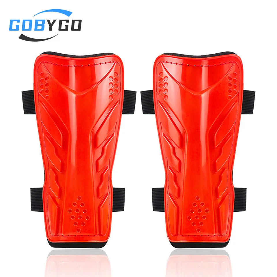Football Strap Protection Gear GOBYGO Elastic Binding Training Professional Kid Soccer Shin Guard Board Adult Knee Leg Support soccer shin guards,shin guard pads