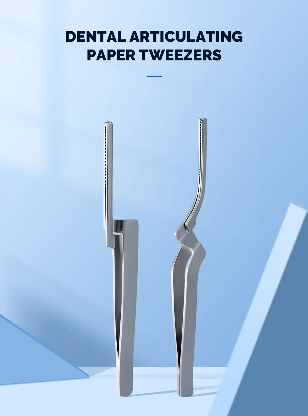 AZDENT Dental Okklusal Papier Pinzette Gerade Gebogene Biss Artikulierende Papier Halter Gezackte Zange Forcep Werkzeug Edelstahl – Detail 1