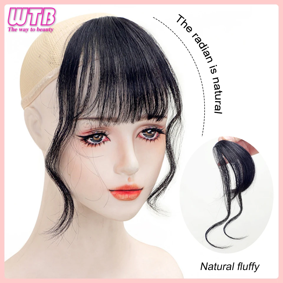 Synthetic Air Bangs Clips In Hair For Women Covering The Hairline Daily Wear Traceless Heat Resistant French bangs W