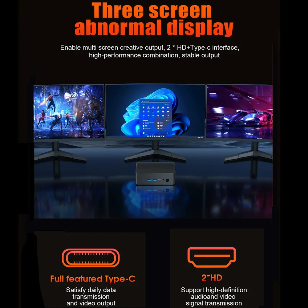 N1Pro Plus 미니 PC 인텔 I5-1240P 데스크탑 게이밍 컴퓨터, DDR4 RAM, WIFI6, BT5.2, PCIE, NVME GEN4x4, SATA3.0 SSD, 4K C타입