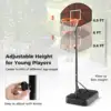 Basketball Hoop 5.6-6.5 FT Height Adjustable for Kids w/ Shatterproof Backboard 5