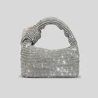 Poignée strass noeud sacs de soirée argent cristal poignée supérieure sac pour femmes sacs à main et sacs à main de luxe sac à main fourre-tout 2