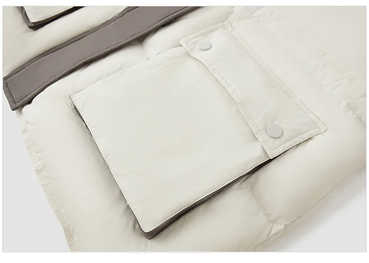 Semir Down Jacket Women Mid-Length Loose Waist-Adjusting Clothes Trendy Winter Contrasting Color Spliced Hooded Retro Style Coat