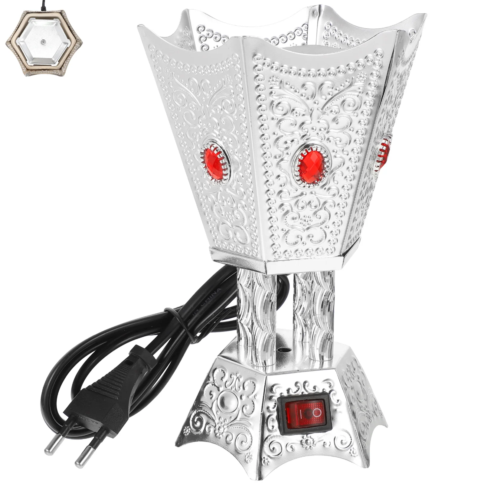 

Electric Censer Burner Table Burner Ornament Censer Holder Metal Incense Burner Incense Holder (EU/UK/US Plug)
