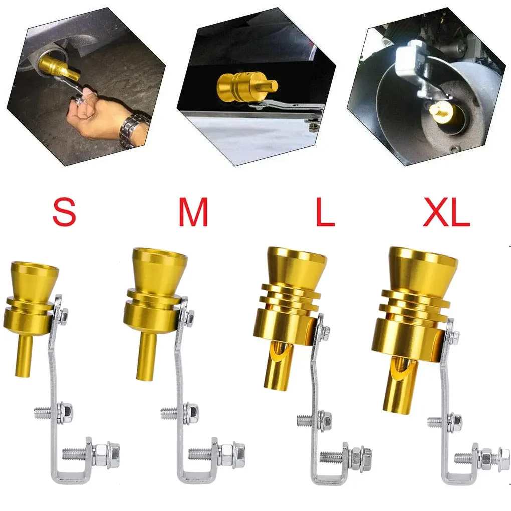 Car Turbo Whistle Exhaust Muffler Tip Pipe Valve Kit Simulator Whistler Car Styling Tunning Motorbike Car Exhaust Fake Turbo Whistle Pipe Sound Muffler Blow Off Valve Universal
