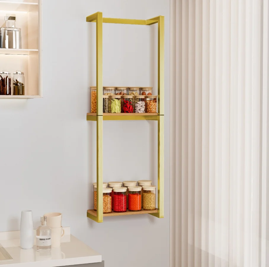 Wall mounted stainless steel kitchen multi-functional storage rack Hotel towel rack Bath towel Home