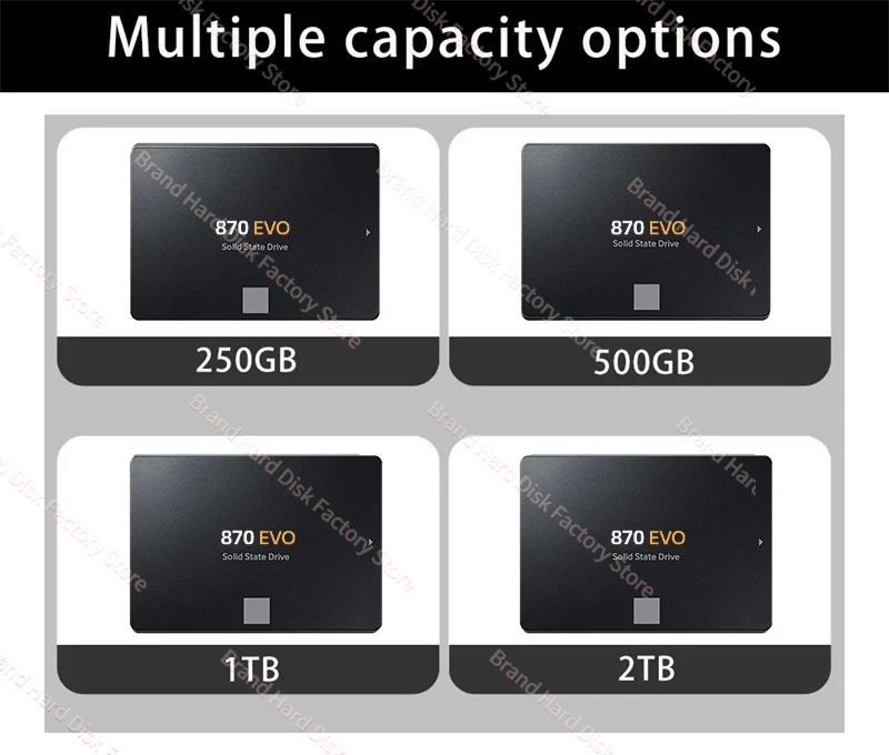  Hara ũ 귣 SSD 870 EVO  ָ Ʈ ̺, SATA 3 2.5 ġ Ʈ ũž MLC PS4 PC PS5, 1TB, 2TB, 4TB, 8TB