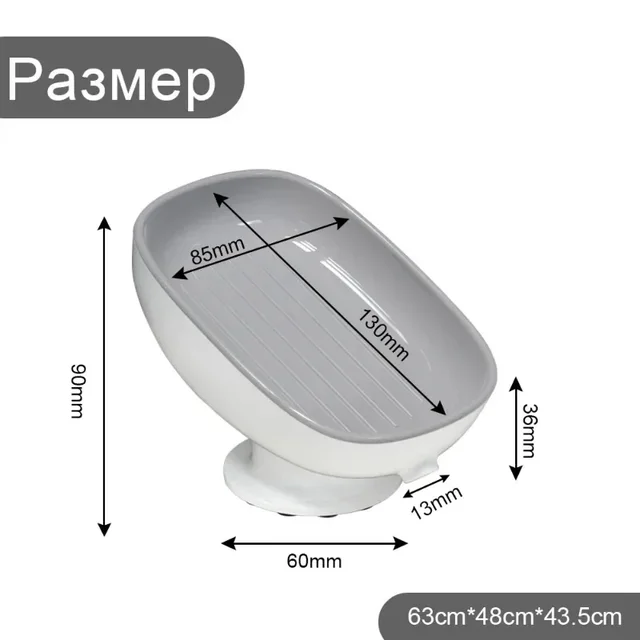 Portasapone a ventosa con scarico dell'acqua per portasapone da bagno Porta spugna Kithcen Contenitore per sapone Forniture per il bagno 6