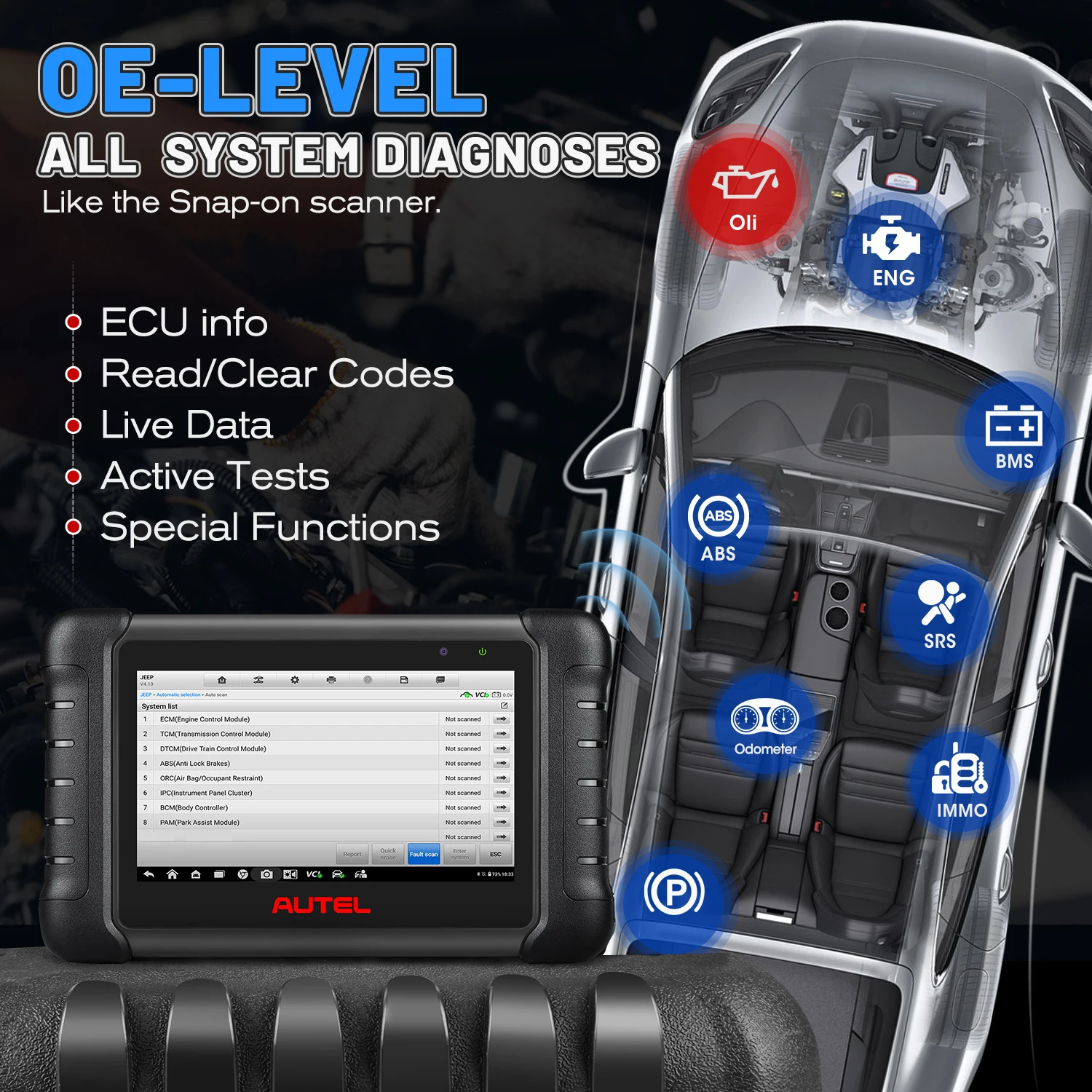 2025 Autel MaxiCheck MX808S Obd2 أداة مسح التحكم ث...