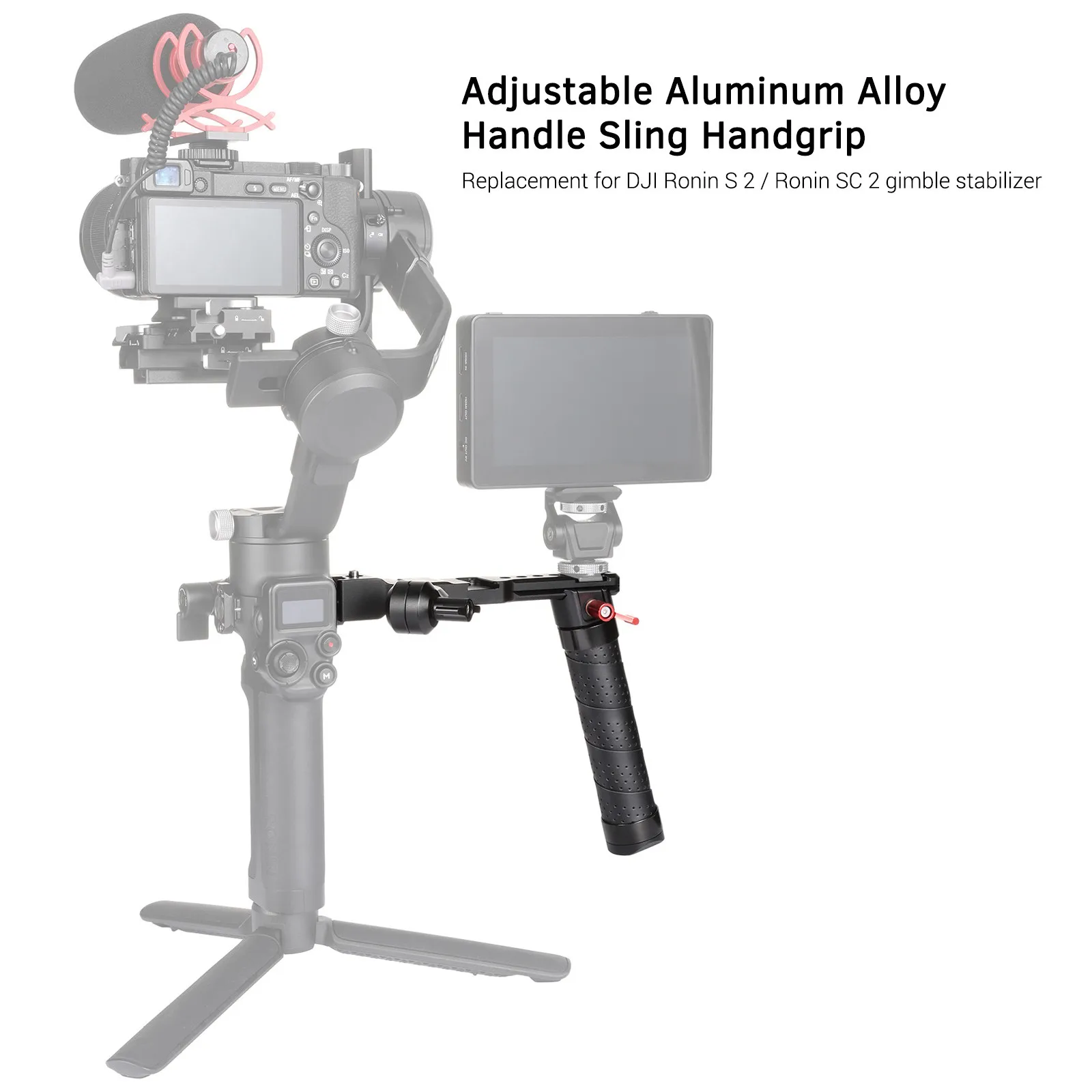 Ysc Alumínio Punho Aperto para Dji Rs2 Rsc2 Rs3 Câmera Cardan Acessórios Handgrip com Parafuso Sapata Fria Montar Monitor Mic - Image 3