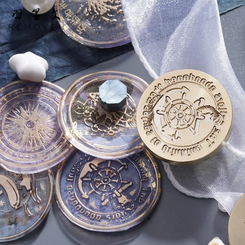 

Океанская серия, огненная краска, воск, оригинальный тисненый штамп, аксессуары для рукоделия, украшение для скрапбукинга