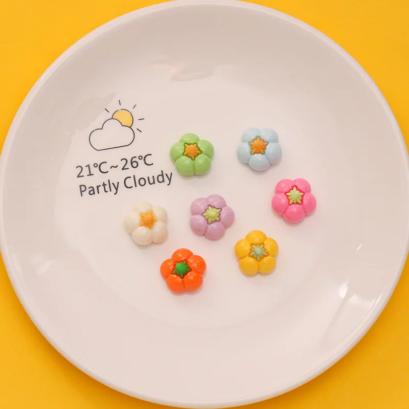 

10Pcs Cartoon Resin Colorful Pumpkin Plant Style Earrings Pendant Scrapbook Craft Diy Miniature Ornaments Accessories