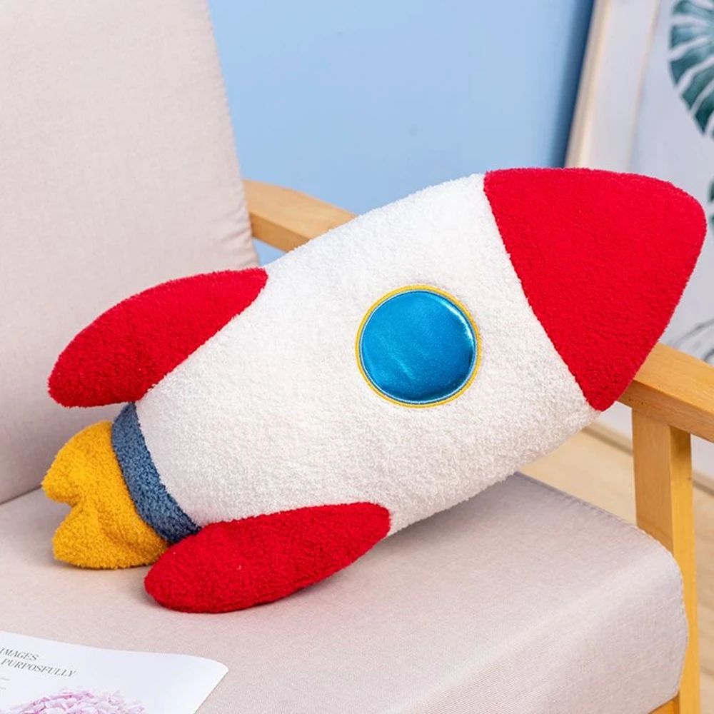 50CM Rocket Pillow Space Shuttle Doll Children's Flying Saucer Ragdoll Astronaut Universe Series Plush Toy Doll Christmas