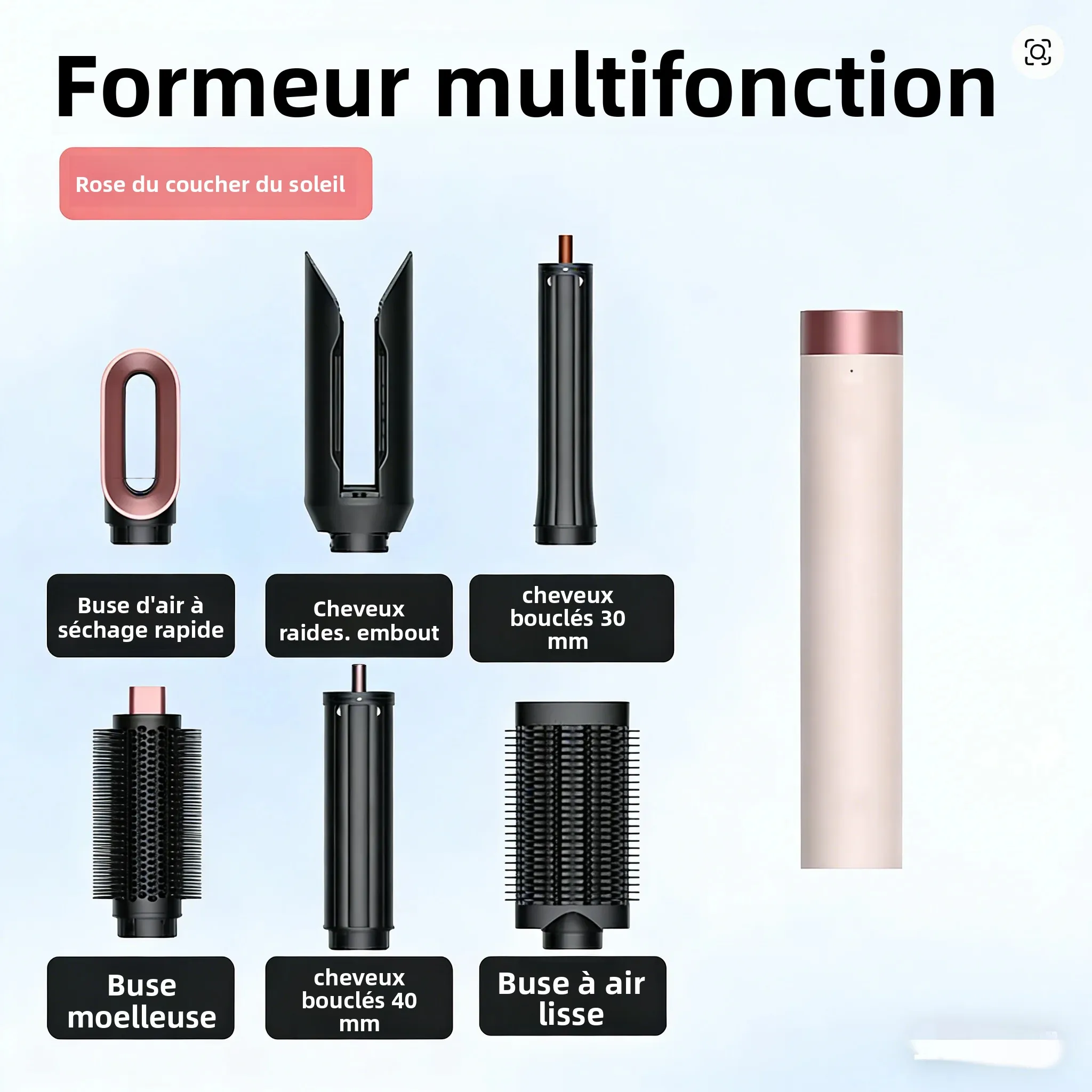SenCiciMen nieuwe 6-in-1 stylingborstel met föhn, multifunctioneel apparaat voor droog, steil en krullend haar, geschikt voor salon- en thuisgebruik._voghion.com