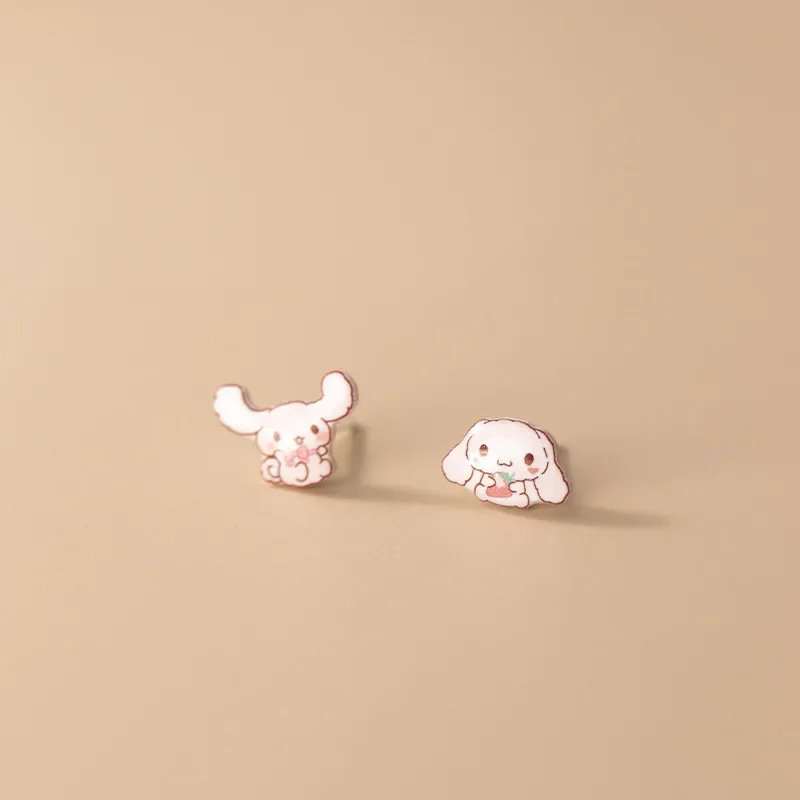 

925 Sterling Silver Asymmetrical Cute Puppy Stud Earrings For Women Kids Studant Wedding Party Jewelry Gift Female Pendientes