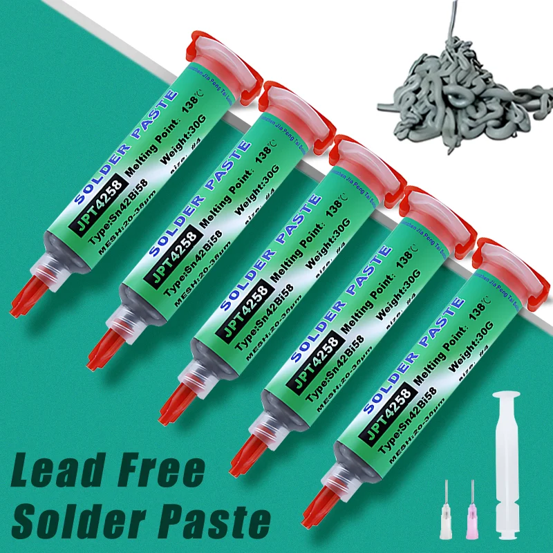 Chip Quik Solder Paste Sn42/Bi57/Ag1 - Low Temp Smooth Flow, T4 Particle, 250g Jar (Halogen Free)