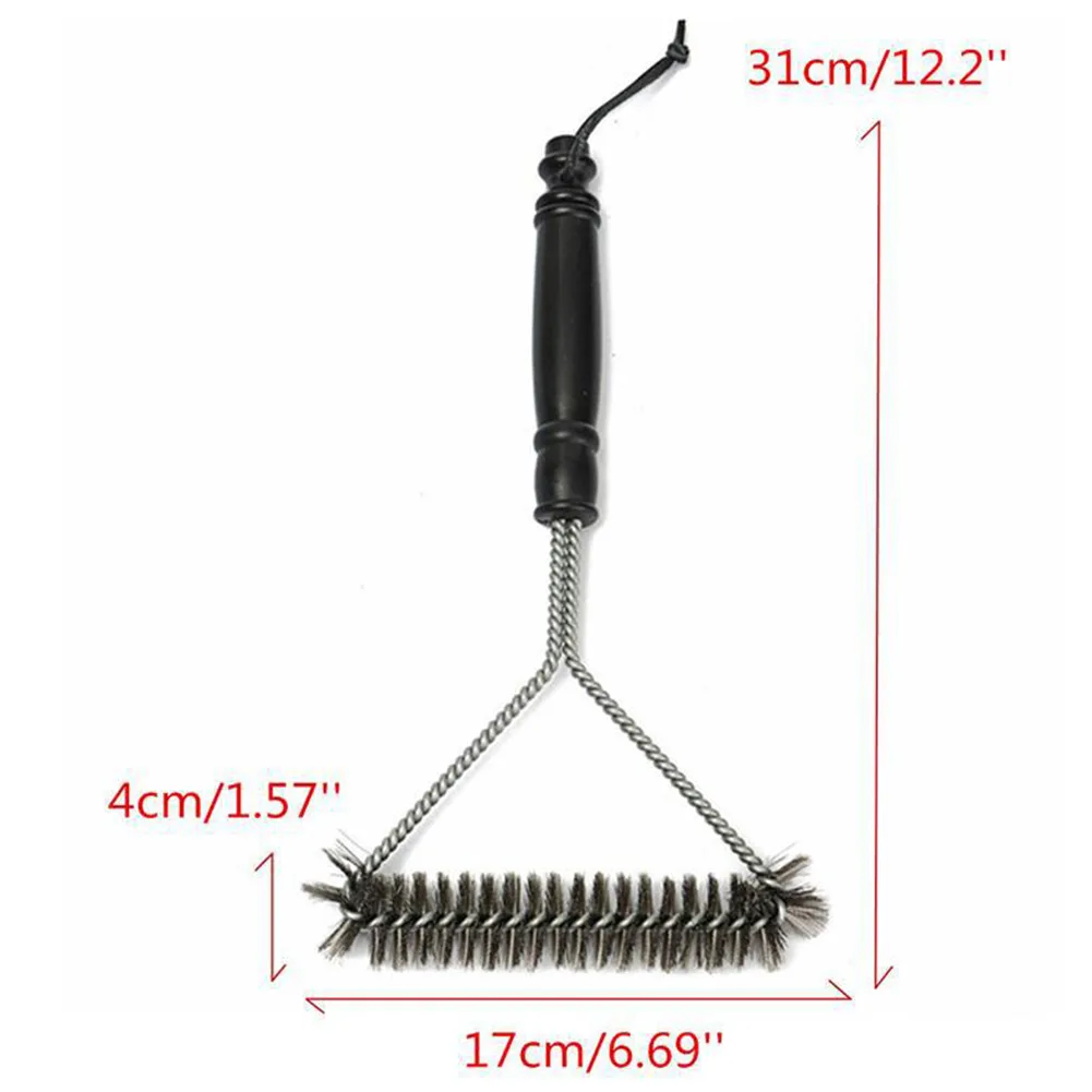 Barbecue Grill Brush BBQ Clean Tool Stainless Steel Wire Bristles Non-stick Cleaning Brushes Barbecue Accessories Triangle Brush barbecue cleaning tools grill brush cleaning brushes