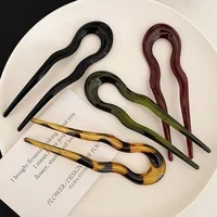 U-shaped Female Hairpin Fashionable Mineral Patterned Meatballs Hairpin Elegant Vintage Chinese Style Women's Hair Accessories 5