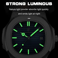POEDAGAR mode carré Quartz homme horloge étanche lumineux Date montres en acier inoxydable pour hommes de luxe hommes d'affaires montre-bracelet 4