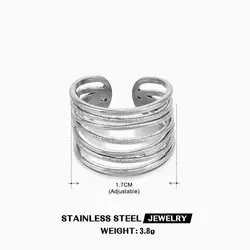 Gold Stainless Steel Heart Ring - Elegant Hollow Design Jewelry (Silver Ring75)