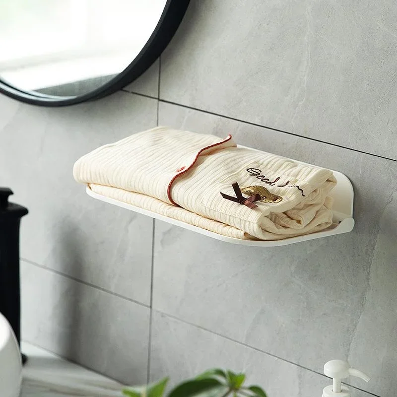 Folding Wall Mounted Shelf Storage Board Non-Perforated Storage Rack Phone Holder Bathroom Tray Home Cleaning