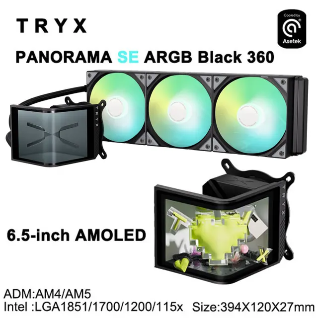 TRYX PANORAMA SE 360 ARGB 液体クーラー Amazon.com: TRYX Panorama